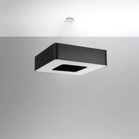 Závesné svietidlo Urano, 1x čierne textilné tienidlo, (biely plast), (80 cm)