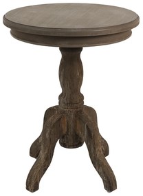 Hnedý retro drevený odkladací stolík Frinia - Ø50*65 cm