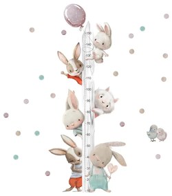 Meter na stenu nálepka - Akvarelové zvieratká