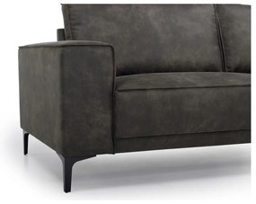 Antracitová rohová pohovka z imitácie kože (pravý roh) Copenhagen – Scandic