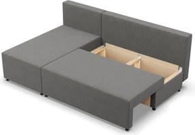 Rohová rozkladacia sedačka FERMO Lux tmavosivá
