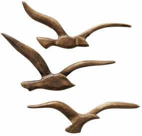 Drevená dekorácia na stenu Mevi 15x33 cm + 20x34 cm + 12x36 cm