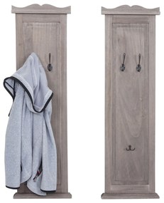 2x vešiaková stena s 3 vešiakmi 94453 - 109x28x3,5 cm, sivohnedá