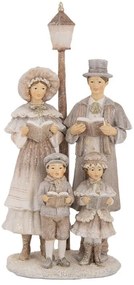 Béžová vianočná dekorácia zbor Christmas Choir - 15*11*30 cm