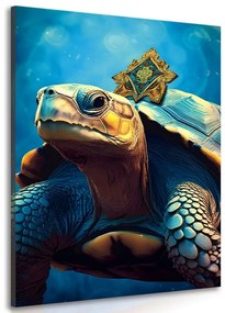 Obraz modro-zlatá korytnačka - 80x120