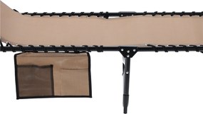 LEHÁTKO / SKLADACIA ZÁHRADNÁ LEHÁTKA 190 x 58 x 30 CM S VRECKOM KRÉMOVÁ *6902