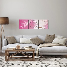 Obraz - Makro kvetu (s hodinami) (90x30 cm)