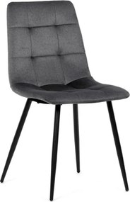 Jedálenská stolička zamatová, sivá DCL-X7015 GREY2