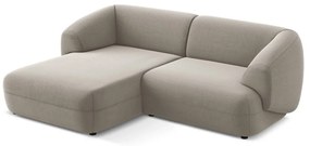 Béžová zamatová rohová pohovka (ľavý roh) Moana – Makamii