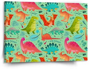 Sablio Obraz Dinosaury v tráve - 60x40 cm