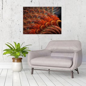 Sklenený obraz - Abstraktná imitácia peria (70x50 cm)
