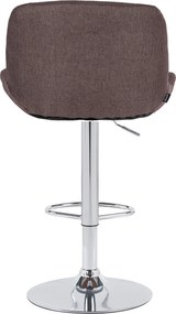 Barová stolička Solon - látka, chróm rám - tmavo hnedá