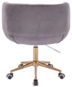 LuxuryForm DESIGN Kreslo MONTANA VELUR na zlaté podstave s kolieskami - šedé