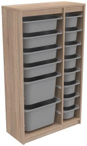 Organizér na hračky Dremonka 6 (dub sonoma + sivá). Akcia -22%. Vlastná spoľahlivá doprava až k Vám domov. 1124299