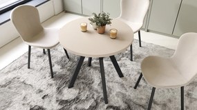 ALMO 80 Béžová (šampanská) / čierne nohy – okrúhly stôl s nohami Y, loftový/industriálny do kuchyne, obývačky a jedálne