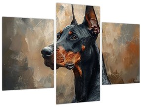 Obraz - Portrét Dobermana (90x60 cm)