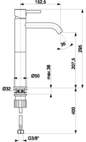 KFA Armatura 5822-612-81 - Umývadlová batéria NEDA 29,5 cm mosadz/matná čierna