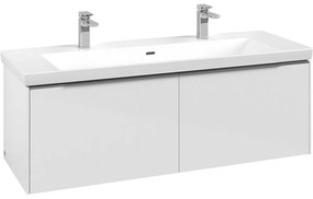 VILLEROY &amp; BOCH Subway 3.0 závesná skrinka pod umývadlo, 2 zásuvky, s LED osvetlením, 1272 x 478 x 429 mm, Brilliant White, C601L0VE