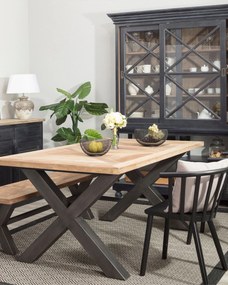 Stôl Moscal 200 x 100 x 78 black&amp;natural
