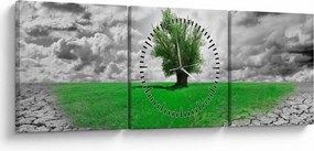 Obraz - Kus prírody v meste (s hodinami) (90x30 cm)