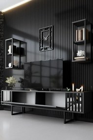 Televízny stolík s policami Chrome Anthracite and Black