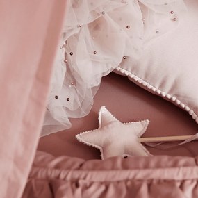 Boho vankúš s bublinkami púdrovo ružový 44x44 cm