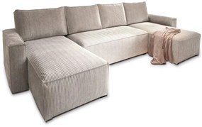 AKCIA Svetlo béžová sedacia súprava do U SMART COSARO 295x140 cm II. akosť