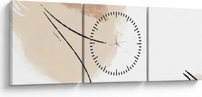 Obraz - Biela abstrakcia (s hodinami) (90x30 cm)