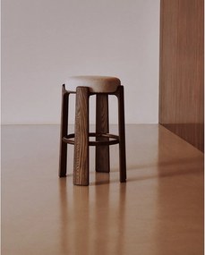 Béžová/v tmavo prírodnej farbe barová stolička z jaseňového dreva (výška sedadla 75 cm) Granite – Kave Home