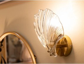 Sklenené nástenné svietidlo v zlatej farbe Da Muro Shell – Mauro Ferretti