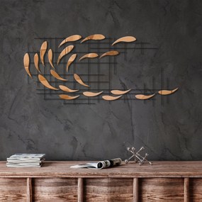 Nástenná kovová dekorácia Sheen 2 zlatá/čierna