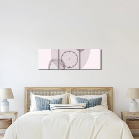 Obraz - Fialový minimalizmus N⁰2 (s hodinami) (90x30 cm)