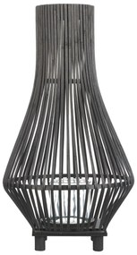 Bambusový lampáš na sviečku 58 cm čierny LEYTE Beliani