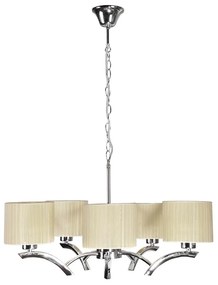 Luster na lanku DRAGA 5xE27/60W/230V béžová/lesklý chróm