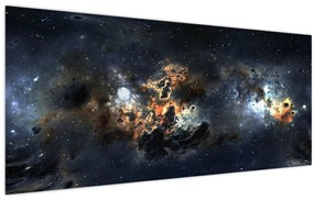 Obraz - Vesmír s hmlovinou (120x50 cm)