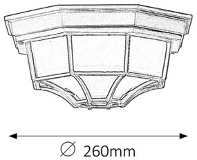 Rabalux 8346 - Vonkajšie stropné svietidlo MILANO 1xE27/100W/230V