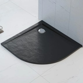 Polimat Štvrťkruhová sprchová vanička z minerálneho kompozitu Perrito HR 80x80 (90x90) POLIMAT-Farba: Čierna, POLIMAT-Rozmery: 80x80