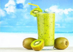 Sklenený obraz - kiwi smoothie (70x50 cm)