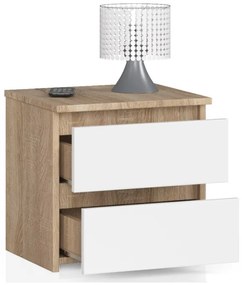 Nočný stolík CL2 2SZ CLP dub sonoma / biely
