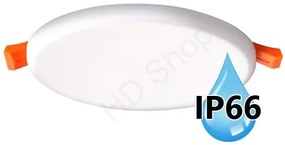 Vodeodolný zapustený okrúhly LED panel IP66 do kúpeľne 6W