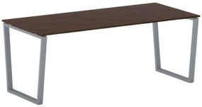 Kancelársky stôl PRIMO IMPRESS, 200x90 cm, sivostrieborná podnož, orech