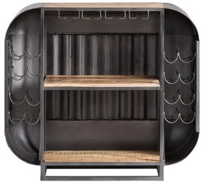 furniture-nabytek.cz - Barový jídelní stůl Bolton z kovu a manga, lakovaný, stříbrný – 112×50×105 cm