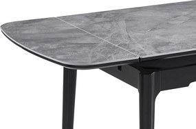 Jedálenský rozkladací stôl Sento 120/180 cm keramika sivý mramor/čierny