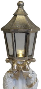 Bielo zlatá vianočná dekorácia koledníci LED 35cm