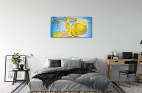 Obraz na skle Lemon vo vode 100x50 cm