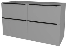 Mereo, Mereo Mailo, kúpeľňová skrinka 121 cm, čierne madlo, Multidecor, Šedá supermat, MER-CN593SBSEDA