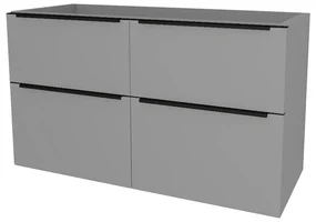 Mereo, Mereo Mailo, kúpeľňová skrinka 121 cm, čierne madlo, Multidecor, Šedá supermat, MER-CN593SBSEDA