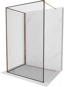 Mexen Kioto sprchová stena Walk-in 130 x 110 cm, čierny vzor, ružové zlato - 800-130-212-60-70-110