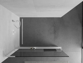 Mexen Kioto+ L, sprchová zástena Walk-In s poličkou a vešiakom 80 x 200 cm, 8mm číre sklo, biely profil, 800-080-123-20-00