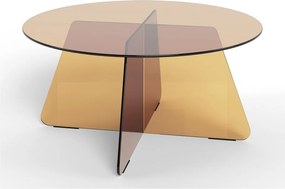 Hnedý sklenený okrúhly konferenčný stolík ø 80 cm Samos – Actona